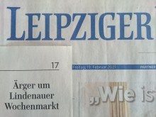  LVZ, 19. Februar 2021: rger um Lindenauer Wochenmarkt | LVZ, 19.02.2021